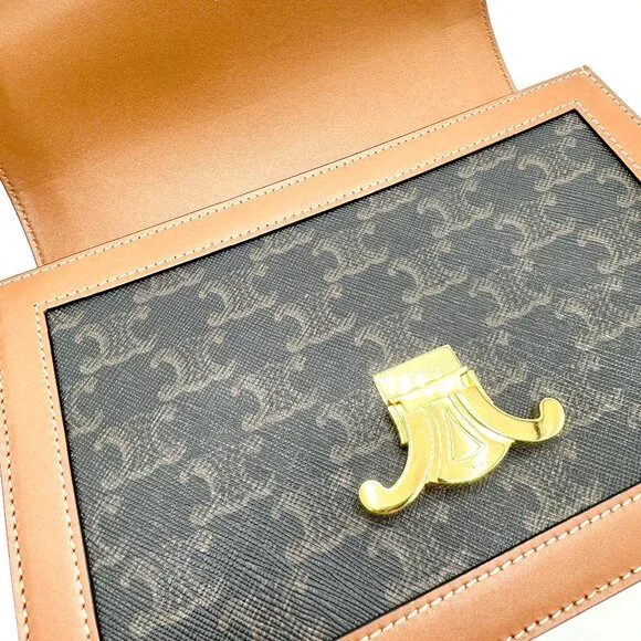 Celine Tan Classique Calfskin Triomphe Bag - Picture 9 of 10